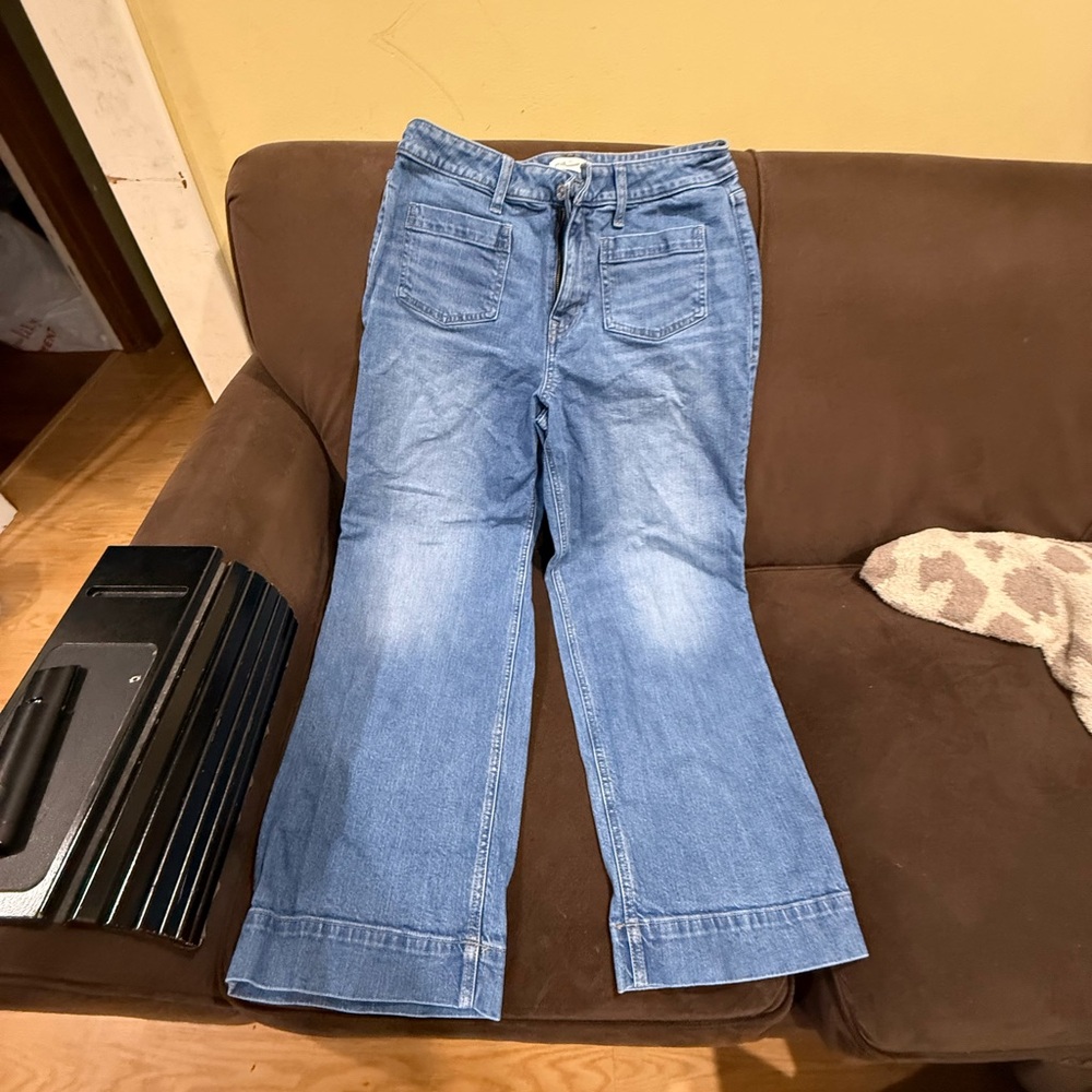 Maurices Light Blue High rise Wide leg 14 Short Jeans